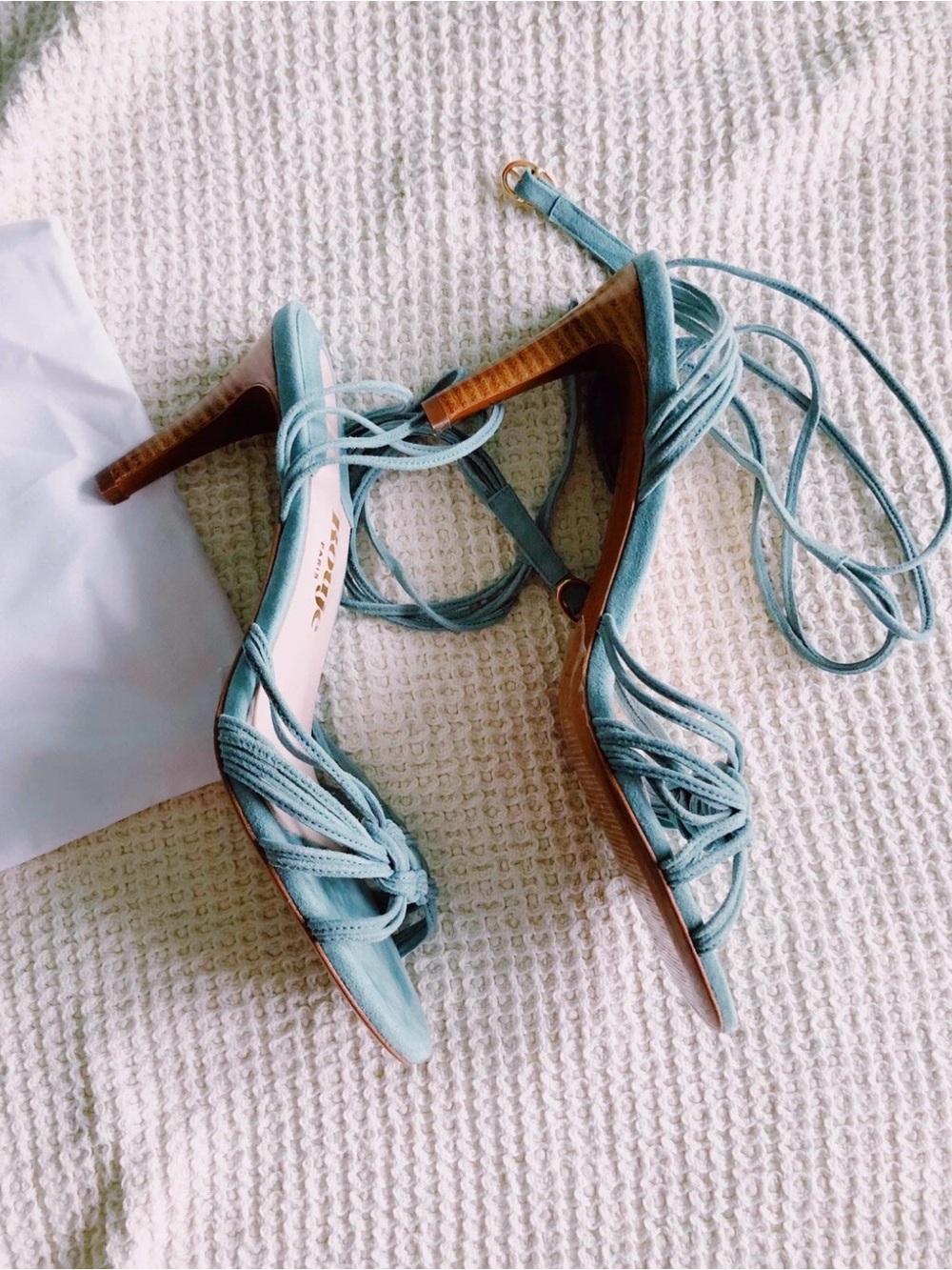 NEW, Rouje Mint Green Braided Strap Stiletto Sandals US Size 8. LAST CHANCE! - Picture 7 of 7